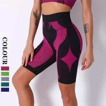 Шорты для йоги Nessaj Байкерские шорты женские пуш-ап для фитнеса короткие с высокой талией для тренировок короткие удобные беговые пять штанов