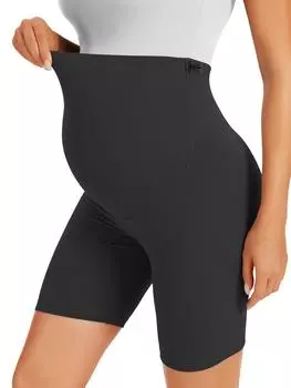 Шорты для йоги с высокой талией и контролем живота для беременных - дышащие летние шорты для тренировок для беременных женщин, эластичные и удобные S чёрный