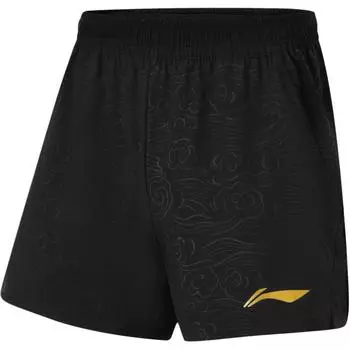 Шорты для настольного тенниса Li Ning с логотипом, средней посадкой, удобные, дышащие, прямые, женские, черные AAPU212-1 L