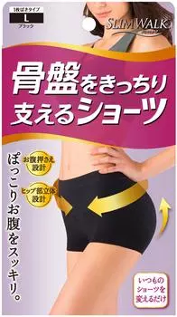 Шорты для таза Slim Walk Shorts, которые надежно поддерживают таз L Black Tighting Women s Pip-up