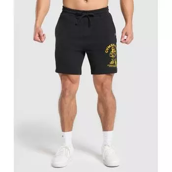 Шорты GYMSHARK Spartan 7 черные A7A4R BB2J XS