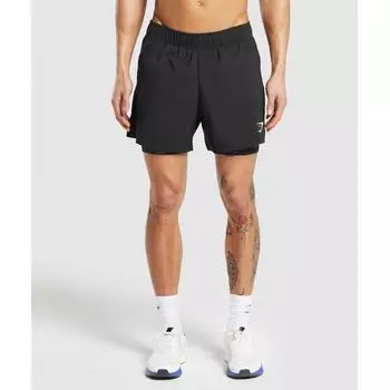 Шорты GYMSHARK Sport 5 Черный Асфальт Серый A5A7W BCCZ XS