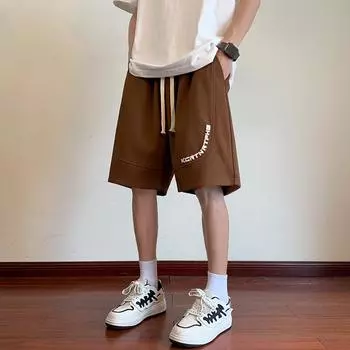 Шорты Ice Silk мужские летние тонкие свободные спортивные баскетбольные шорты с пятью точками XXXXL чёрный