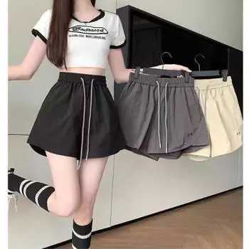 Шорты Ice Silk тонкие, быстросохнущие, широкие, женские, летние, больших размеров, повседневные, для йоги, спортивные штаны-карго M