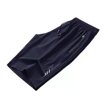 Шорты из ледяного шелка, спортивные брюки больших размеров, летние тонкие мужские пляжные брюки с высокой эластичностью 8XL чёрный