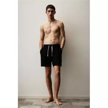 Шорты из пике HM Regular Fit, черные