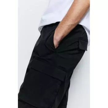 Шорты-карго HM Regular Fit из нейлона черного цвета