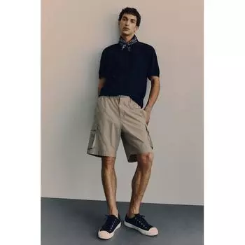 Шорты-карго HM Regular Fit светло-бежевые S