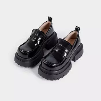 Shorty Le platform women s spring and autumn new small leather shoes, small high-heeled single shoes 34
