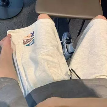 Шорты летние мужские новые свободные прямые спортивные брюки в гонконгском стиле с пятью точками Tide Brand Summer M чёрный