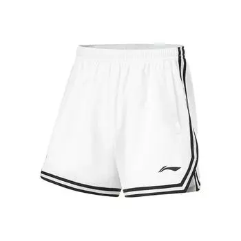 Шорты мужские баскетбольные Li Ning CBA Series Professional с принтом логотипа, трикотажные, стандартные, белые AAPU007-5 4XL