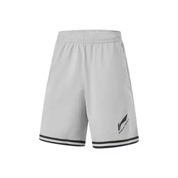 Шорты мужские баскетбольные Li Ning CBA Series Professional Striped Logo со средней талией и прямыми штанинами, серые AAPU031-11 S