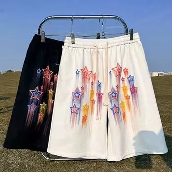 Шорты мужские летние новые спортивные брюки универсальные повседневные брюки с пятью точками M чёрный