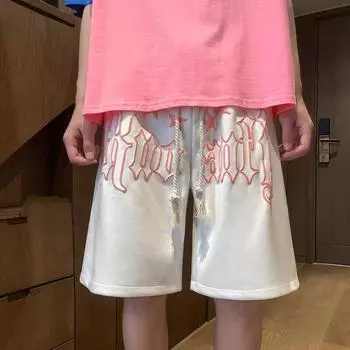 Шорты мужские летние новые спортивные свободные модные брендовые универсальные пляжные брюки с пятью точками M чёрный