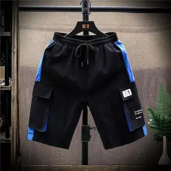 Шорты мужские летние пятиточечные брюки универсальные тонкие свободные прямые молодежные короткие комбинезоны L