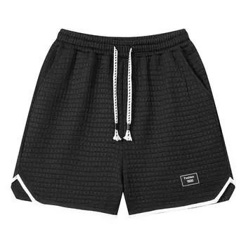 Шорты мужские летние спортивные брюки свободные домашние повседневные брюки для бега брюки три четверти XXL чёрный