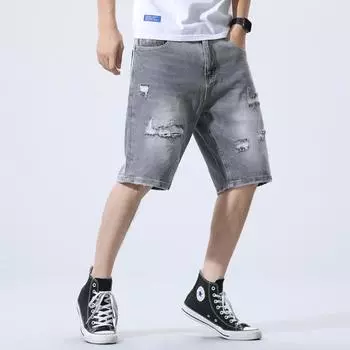 Шорты, мужские рваные джинсовые шорты, уличные мужские джинсовые шорты японской моды 28