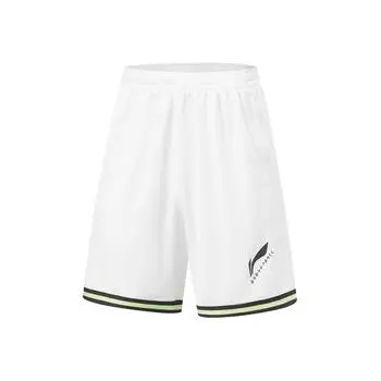 Шорты мужские спортивные прямые Li Ning CBA Series Professional Basketball Striped Logo со средней талией, белые AAPU031-8 2XL
