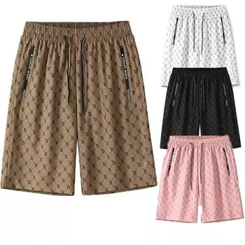 Шорты с буквенным принтом, дышащие мужские спортивные повседневные баскетбольные штаны для фитнеса и бега, тренировочные шорты для бега на открытом воздухе M белый