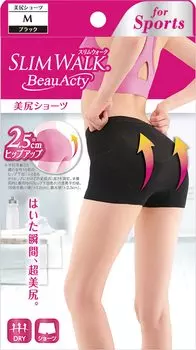 Шорты Slim Walk Beautiful Butt Shorts Black M Sports Butt Lifting Women s Beau-Acty