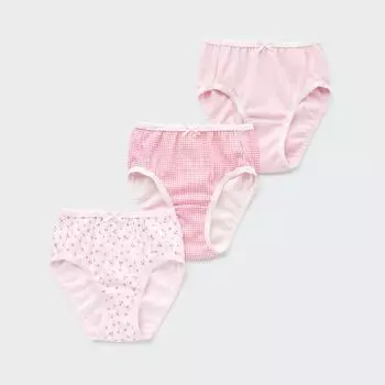 ШОРТЫ UNIQLO ДЛЯ ДЕВОЧЕК (3П, ОБЫЧНЫЙ) ВИШНЯ