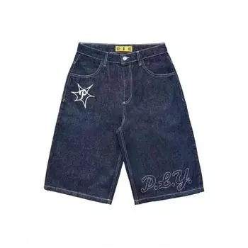 Шорты Y2K Harajuku Hip Hop Printing Baggy Denim Gym Shorts Летние новые мужские и женские готические баскетбольные шорты Streetwear S