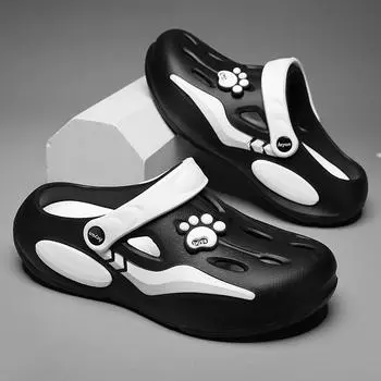 Shose Chossure Sandal Barefoot Man Popular Goods 2024 Men s Rubber Slippers Designer For Top Brand Men Shoes Stockings Tennis 35 черный белый