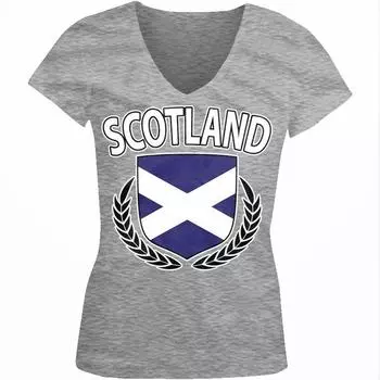 Шотландия Герб оливковой ветви Флаг Шотландии Scottish Pride Juniors Футболка унисекс с v-образным вырезом S