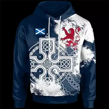 Шотландия толстовка с капюшоном Lion Герб 3D печатная толстовка Новинка в категории толстовки и свитшоты для мужчин и женщин Модный пуловер с капюшоном S