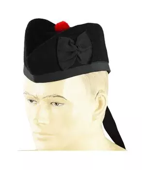 Шотландская шерстяная шляпа волынщика «Гленгарри» 4 килта Армейская волынка Военный оркестр Парад Дня Д 54 чёрный