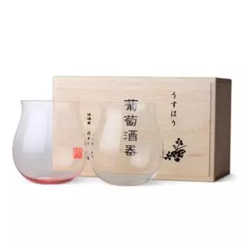 Shotoku бордовый, красный и белый, набор из 2 шт. в деревянной коробке, стекло/усухари