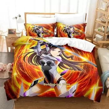 Shoujo Kageki Revue Starlight Bedding Set Cartoon Anime three-piece set Adult Kid Bedroom Duvetcover Sets 3D Kawaii Girl EU Single 135x200cm