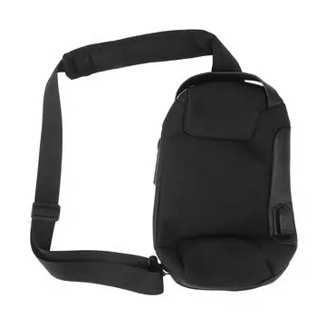 Shoulder Backpack Breathable Large Capacity Lockable Zipper Oxford Cloth Portable Sling Bag for чёрный