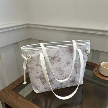 Shoulder Bag Butterfly Casual Bag Women s Large Capacity Crossbody Summer Casual College Student Class Tote Bag