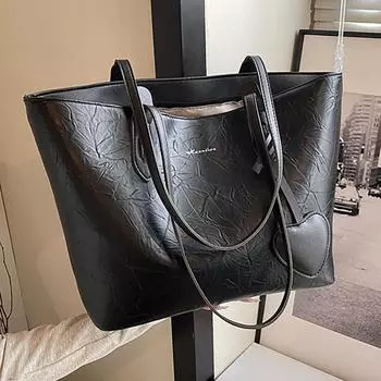 Сумка через плечо Большая вместительная сумка-тоут Сумка для поездок на работу Женская модная сумка через подмышку High Sense серебряный