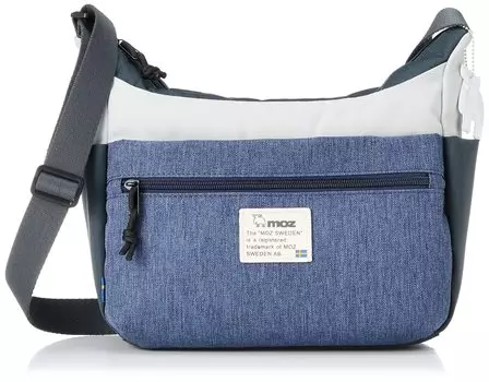 Shoulder bag with lightweight diagonal small mini shoulder bag for square shoulder bag Gray x Navy [Mozu] reflector, bag, women, men, ZZEI-28