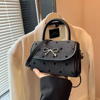 Shoulder bag women s bow personalized ins messenger bag 2024 autumn new fashion women s foreign style small square bag