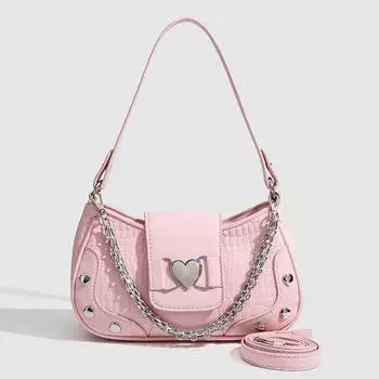 Shoulder Bags New Women s Creative Personality Pink Sweet Love Heart Axillary Bag Leisure Versatile Handheld Bag Crossbody Bags