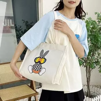 Сумка через плечо из холста, женская сумка большой вместимости, школьная сумка для студентов в японском стиле, легкая сумка-тоут для выхода, ручная сумка хаки