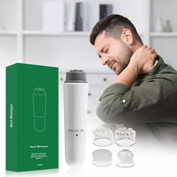 Shoulder & Neck Massager Facial Massage Relieves Muscle Discomfort Decompression Massager 4 Types Of Massage Heads One Size белый