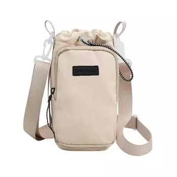 Shoulder Strap Water Bottle Carrier Bag Front Pocket Waterproof Water Bottle Holder Large Opening Adjustable Outdoor Supplies