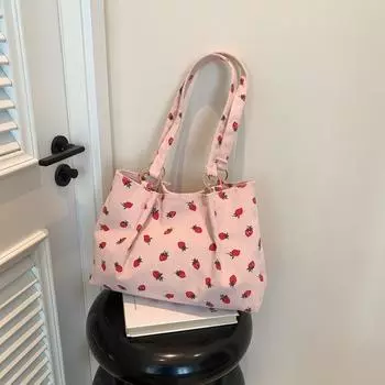 Сумка-шоппер через плечо, сумка-тоут, весна 2024, красивая, простая, повседневная, персонализированная, модная, новая, студенческая, тканевая сумка чёрный