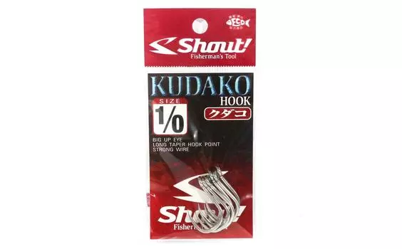 Shout 04-KH Kudako Power Jigging одинарный крючок, серебристый, размер 1/0 (7109)