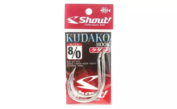 Shout 04-KH Kudako Power Jigging одинарный крючок, серебро, размер 8/0 (9976)