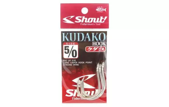 Shout 04-KH Kudako Power Jigging одинарный крючок, серебро, размер 5/0 (7505)