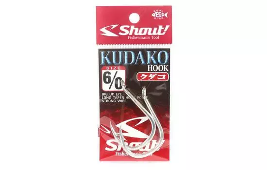 Shout 04-KH Kudako Power Jigging одинарный крючок, серебро, размер 6/0 (7604)