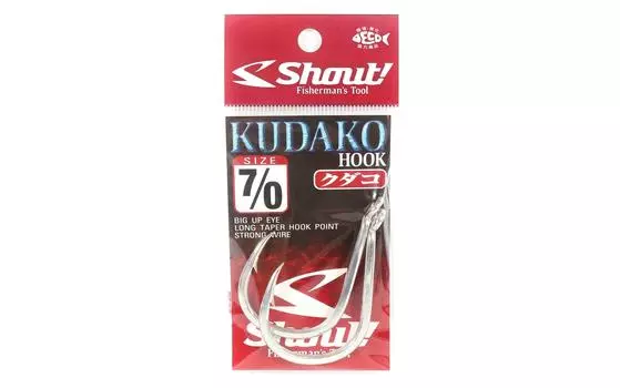 Shout 04-KH Kudako Power Jigging одинарный крючок, серебро, размер 7/0 (7703)