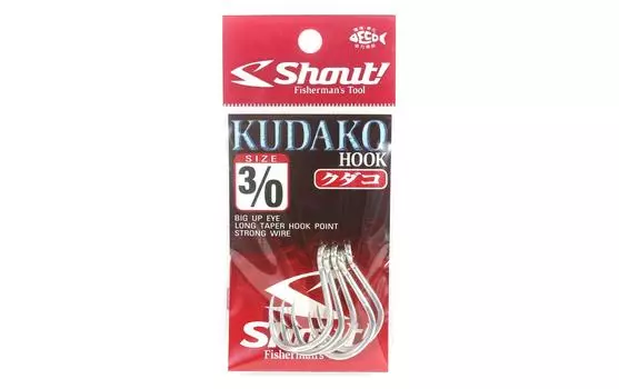 Shout 04-KH Kudako Power Jigging одинарный крючок серебристый размер 3/0 (7307)