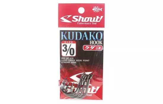 Shout 06-KH Kudako Power Jigging одинарный крючок, черный, размер 3/0 (9301)