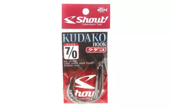 Shout 06-KH Kudako Power Jigging одинарный крючок, черный, размер 7/0 (9707)